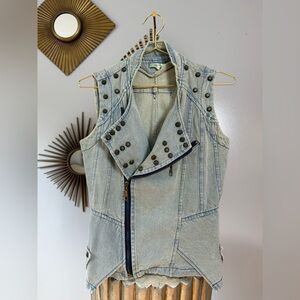 Denim Studded Vest